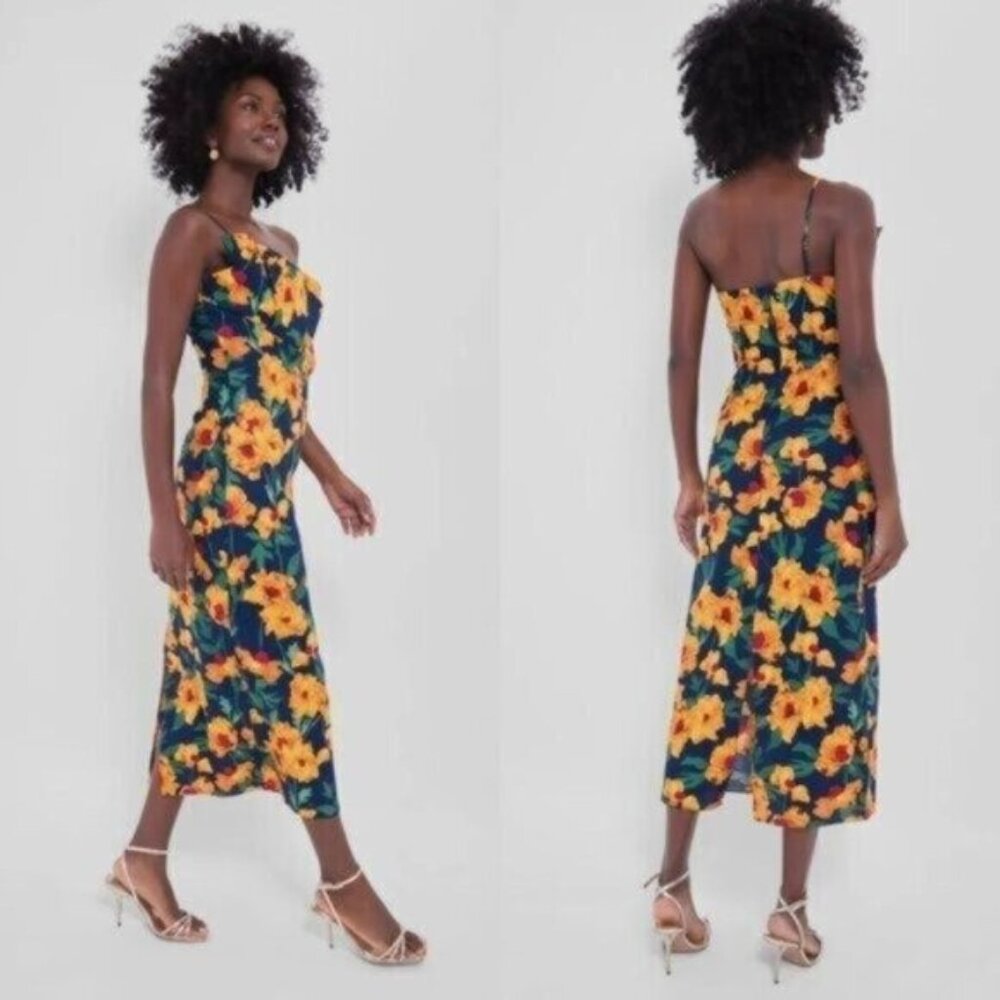 Tuckernuck (Hyacinth House) Navy Blue Dress with Yellow Floral Print - Picture 2 of 10